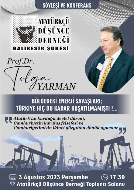 ADD BALIKESİR ŞUBESİ'NDEN ''BÖLGEDEKİ ENERJİ SAVAŞLARI '' KONFERANSI