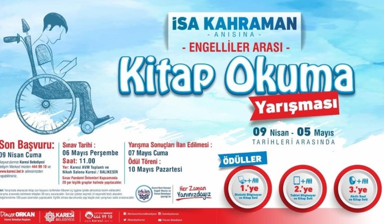 KARESİ KENT KONSEYİ'NDEN KİTAP OKUMA YARIŞMASI