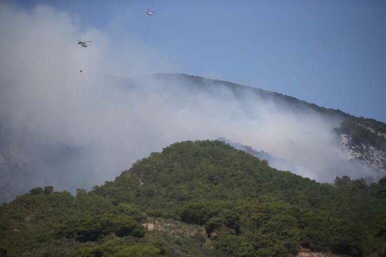 KAZDAĞLARINDA ORMAN YANGINI