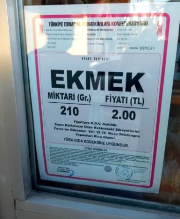 Balıkesir’de ekmek 2 lira oldu