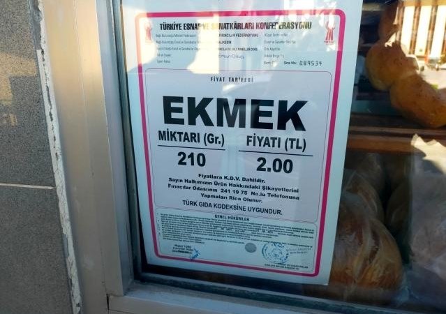 Balıkesir’de ekmek 2 lira oldu