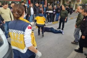 KIZILAY CADDESİNDE BİR KİŞİ ÜST DAİREDEN AŞAĞI CADDEYE DÜŞTÜ