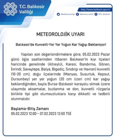 VALİ ŞILDAK'TAN VATANDAŞLARA UYARI