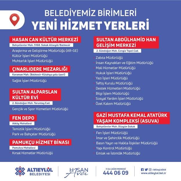 ALTIEYLÜL BELEDİYESİ KENDİ BİNALARINDA HİZMET VERECEK
