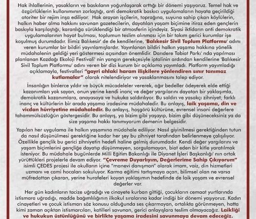 LAİK ,DEMOKRATİK BİR YAŞAMI BİRLİKTE SAVUNACAĞIZ