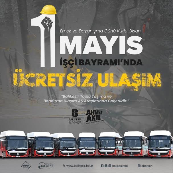 1 MAYIS’TA ULAŞIM ÜCRETSİZ