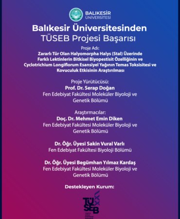 Balıkesir Üniversitesinden TÜSEB Projesi Başarısı