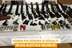 Gönen polisinden 15 gözaltı, 28 suç aleti ele geçirildi