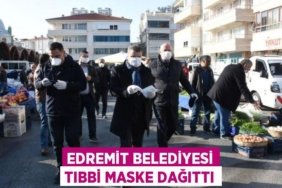EDREMİT BELEDİYESİ TIBBİ MASKE DAĞITTI