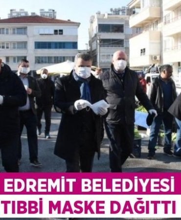 EDREMİT BELEDİYESİ TIBBİ MASKE DAĞITTI