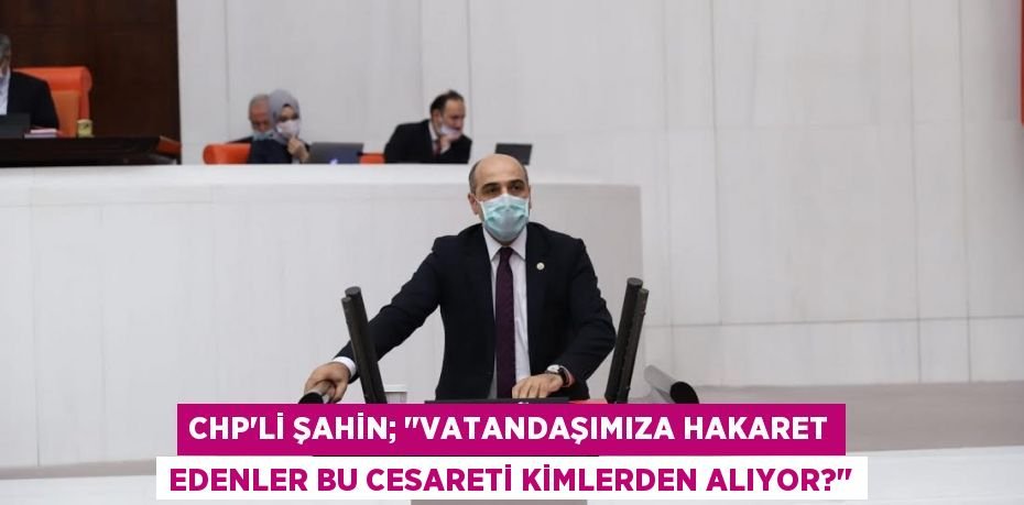 CHP’li ŞAHİN; ‘’Vatandaşımıza Hakaret Edenler Bu Cesareti Kimlerden Alıyor?’’
