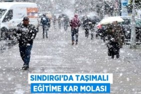SINDIRGI’DA TAŞIMALI EĞİTİME KAR MOLASI