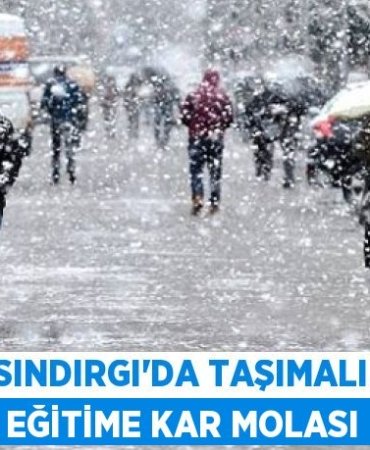 SINDIRGI’DA TAŞIMALI EĞİTİME KAR MOLASI