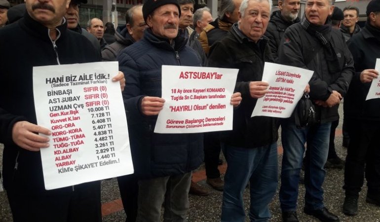 EMEKLİ ASTSUBAYLAR HAKLARININ PEŞİNDELER