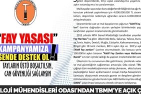 JEOLOJİ MÜHENDİSLERİ ODASI'NDAN TBMM'YE AÇIK ÇAĞRI