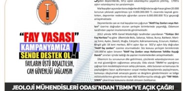 JEOLOJİ MÜHENDİSLERİ ODASI'NDAN TBMM'YE AÇIK ÇAĞRI