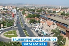 Balıkesir'de Vaka Sayısı: 106 Vefat Sayısı: 6