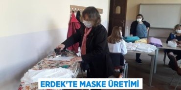 Erdek’te maske üretimi