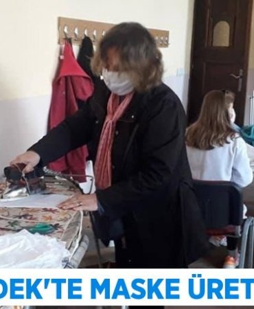 Erdek’te maske üretimi
