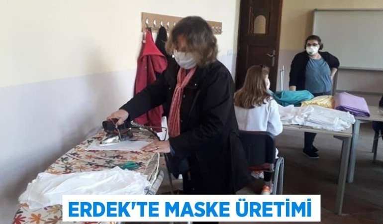 Erdek’te maske üretimi